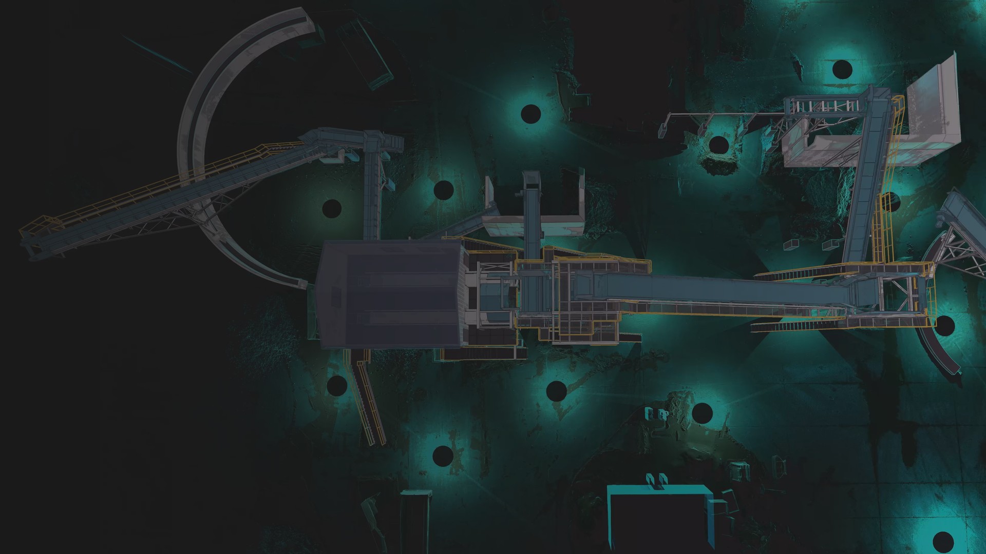 Top-down point cloud of a metals recycling yard captured by Spartan Scanning Solutions